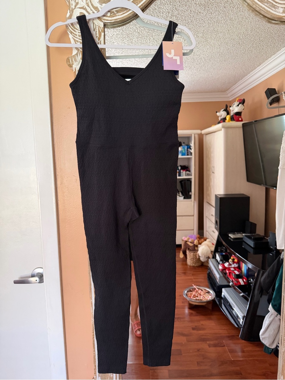 NEW JoyLab Black Ribbed Body Suit with Strappy Back